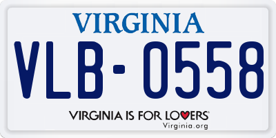 VA license plate VLB0558