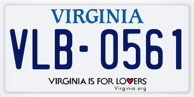 VA license plate VLB0561