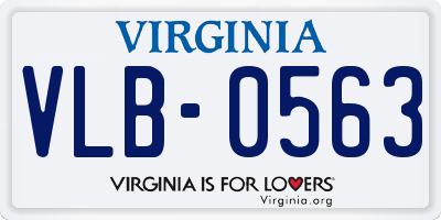 VA license plate VLB0563