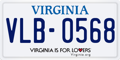 VA license plate VLB0568