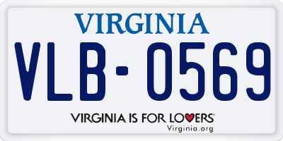 VA license plate VLB0569