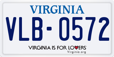 VA license plate VLB0572