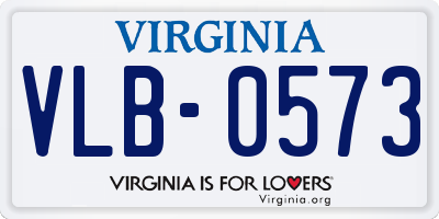 VA license plate VLB0573