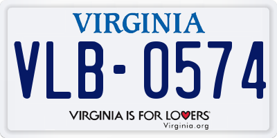 VA license plate VLB0574