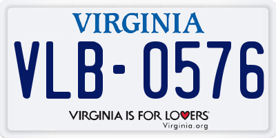 VA license plate VLB0576