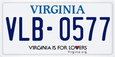 VA license plate VLB0577