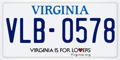 VA license plate VLB0578