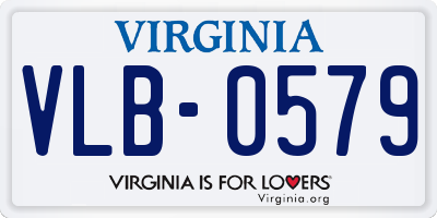 VA license plate VLB0579