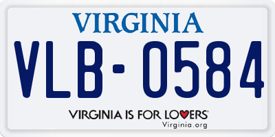 VA license plate VLB0584