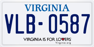 VA license plate VLB0587