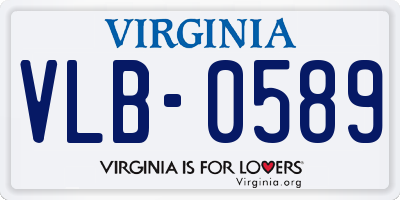 VA license plate VLB0589