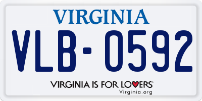VA license plate VLB0592