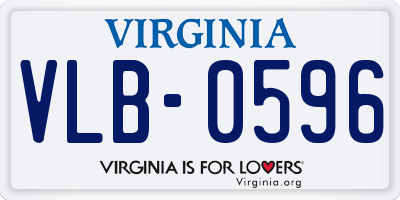 VA license plate VLB0596