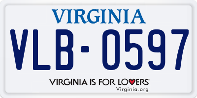 VA license plate VLB0597