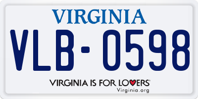 VA license plate VLB0598