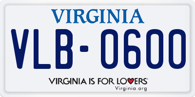 VA license plate VLB0600