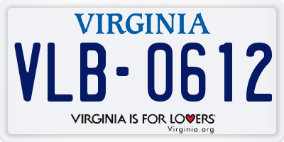 VA license plate VLB0612