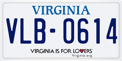 VA license plate VLB0614
