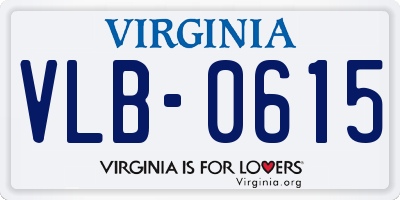VA license plate VLB0615