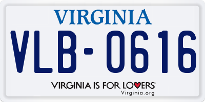 VA license plate VLB0616