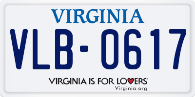VA license plate VLB0617