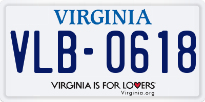 VA license plate VLB0618