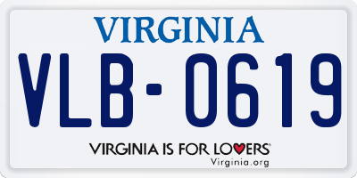 VA license plate VLB0619
