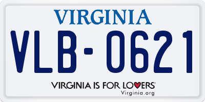 VA license plate VLB0621