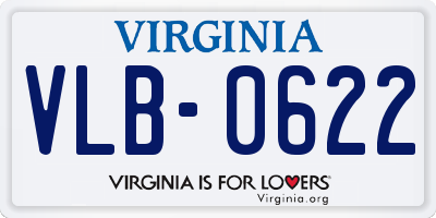 VA license plate VLB0622