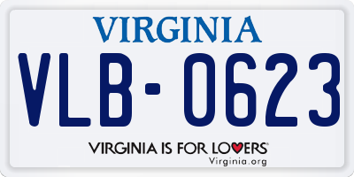VA license plate VLB0623