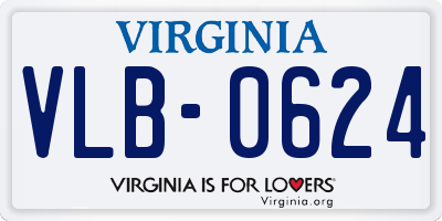 VA license plate VLB0624