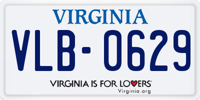 VA license plate VLB0629