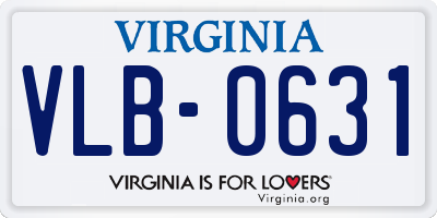 VA license plate VLB0631