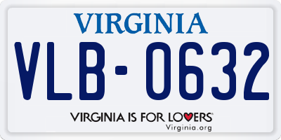 VA license plate VLB0632