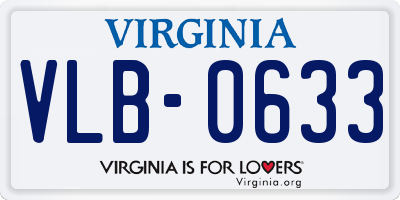 VA license plate VLB0633