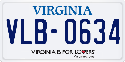 VA license plate VLB0634