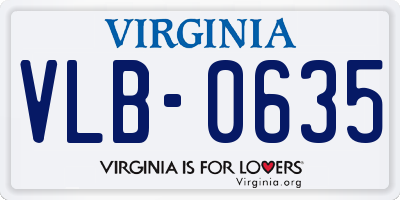 VA license plate VLB0635
