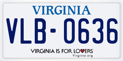 VA license plate VLB0636