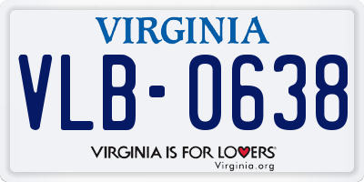 VA license plate VLB0638