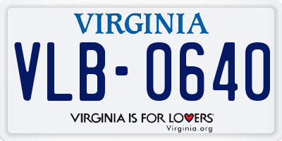 VA license plate VLB0640