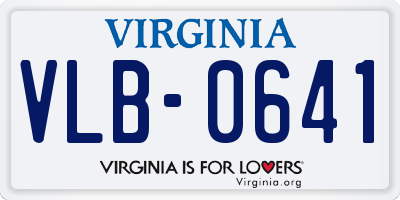 VA license plate VLB0641