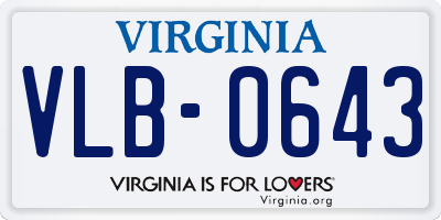 VA license plate VLB0643