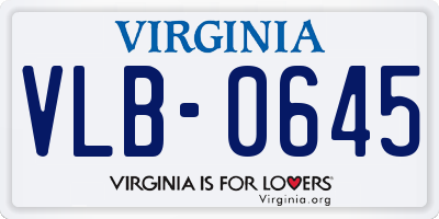 VA license plate VLB0645