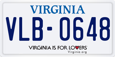 VA license plate VLB0648
