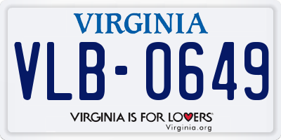 VA license plate VLB0649
