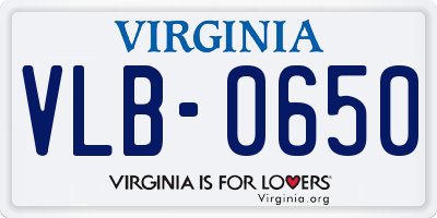 VA license plate VLB0650