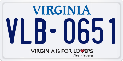 VA license plate VLB0651