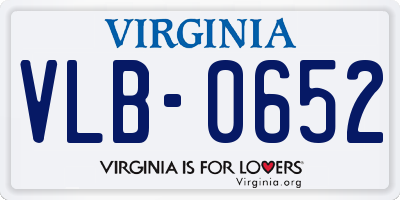 VA license plate VLB0652