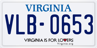VA license plate VLB0653