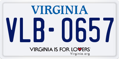 VA license plate VLB0657